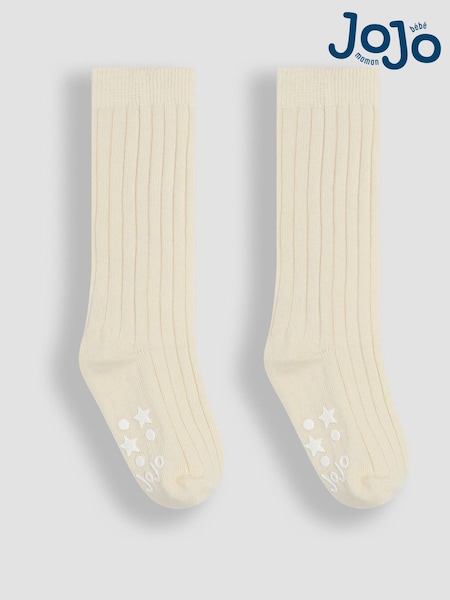 JoJo Maman Bébé Natural 2-Pack Long Rib Socks (E37622) | £9.50