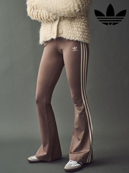 adidas Originals Brown Flared Leggings (E37671) | £40