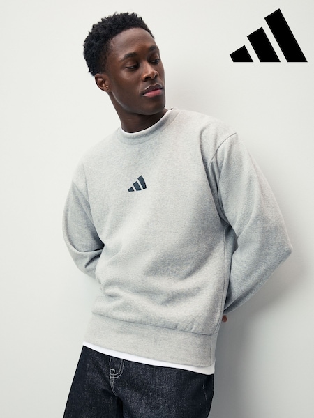 adidas Grey Essentials Feelcozy Fleece Sweatshirt (E37742) | £33