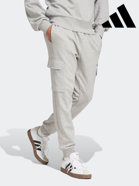 adidas Grey Essentials Feelcosy Fleece Cargo Joggers (E37752) | £40