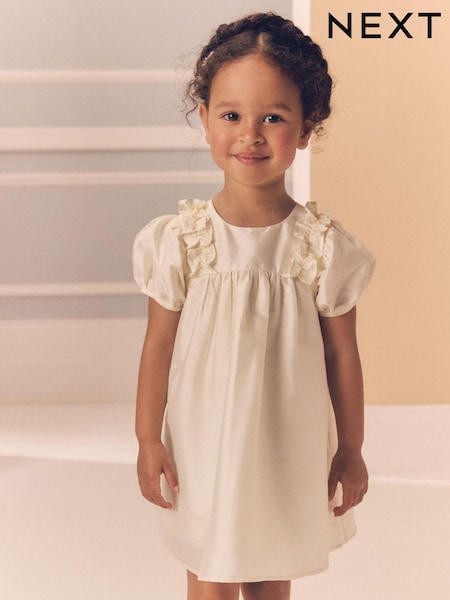 Ivory Taffeta Ruffle Party Dress (3mths-8yrs) (E37876) | £17 - £23