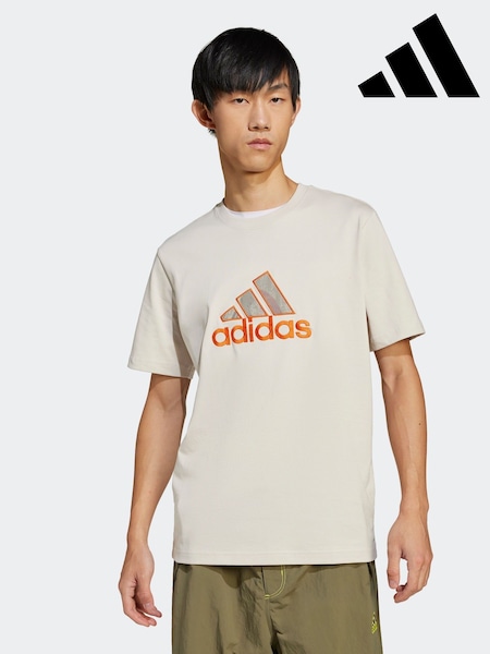 adidas Originals Cream Graphic T-Shirt (E37995) | £30