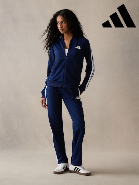 adidas Blue Essentials 3 Stripes Tracksuit (E38051) | £55