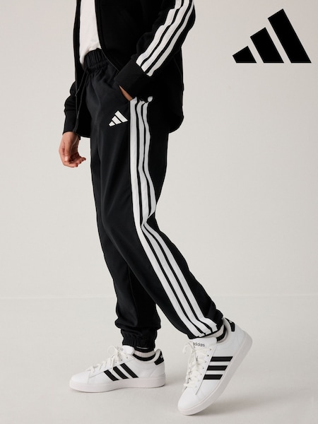 adidas Black 3 Stripe Joggers (E38229) | £25