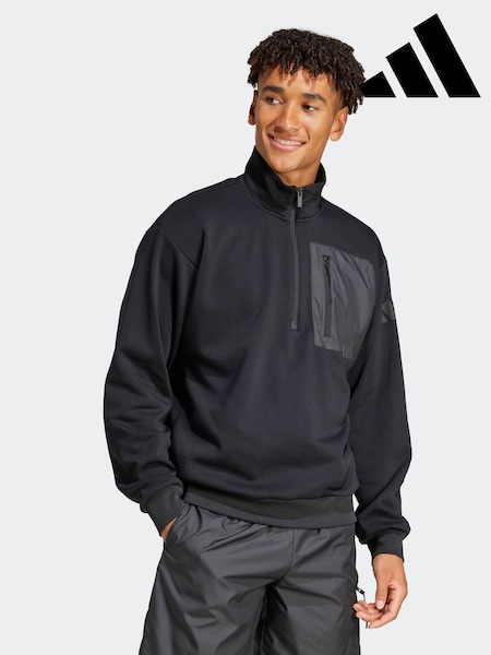 adidas Black City Escape Half-Zip Fleece (E38425) | £40