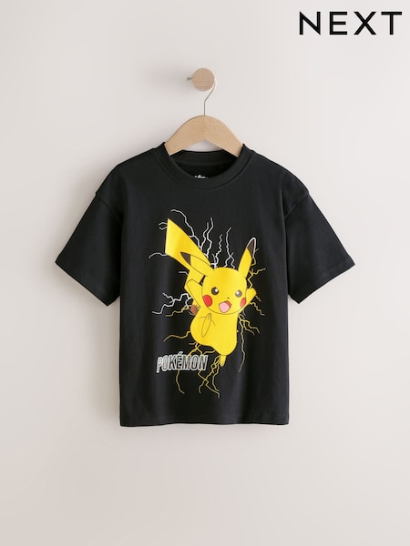 Black Pokémon License Short Sleeve T-Shirt (4-16yrs) (E38554) | £9 - £12
