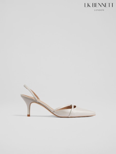 LK Bennett Natural Madely Double Strap Kitten Shoes (E38723) | £299