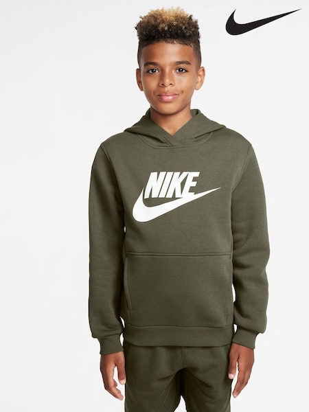 Nike Medium Olive Green Club Fleece Hoodie (E38981) | £38