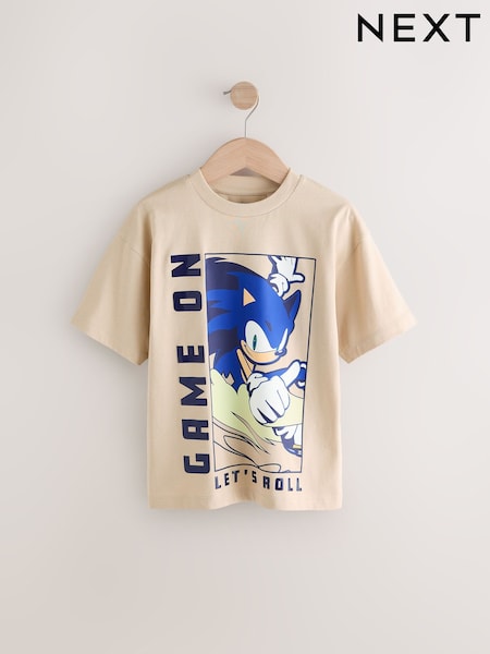 Cement Licensed Sonic T-Shirt (3-16yrs) (E39255) | £13 - £16