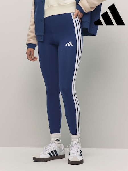 adidas Blue 3 Stripe Leggings (E39361) | £23