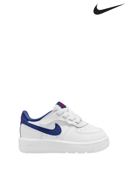Nike White/Royal Blue Infant Air Force 1 EasyOn Trainers (E39451) | £45