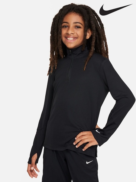 Nike Black Dri-FIT UV Long-Sleeve Half Zip T-Shirt (E39641) | £35