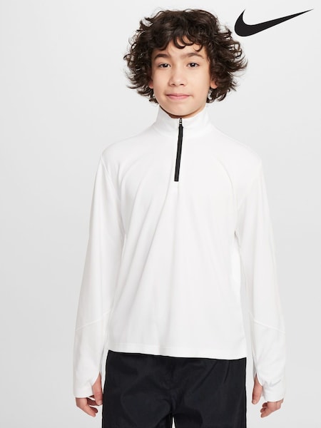 Nike White Dri-FIT UV Long-Sleeve Half Zip T-Shirt (E39647) | £35