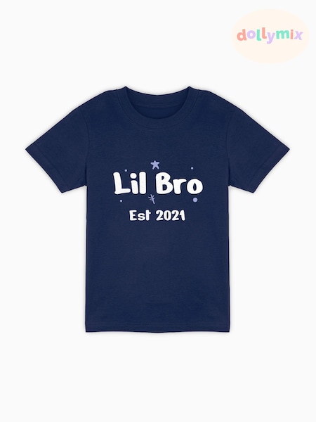 Dollymix 100% Cotton Personalised Kids Lil Bro T-Shirt (E39745) | £18