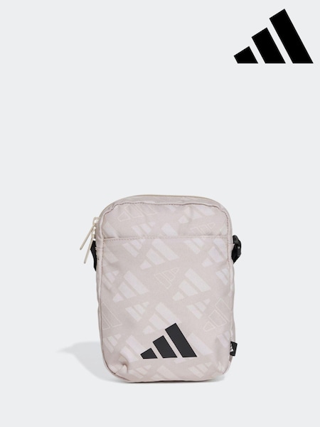 adidas Grey Linear Printed Mono Organiser Crossbody Bag (E39849) | £15