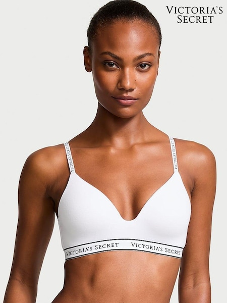 Victoria's Secret White Logo Band Non Wired Lightly Lined Bra (E39872) | £35