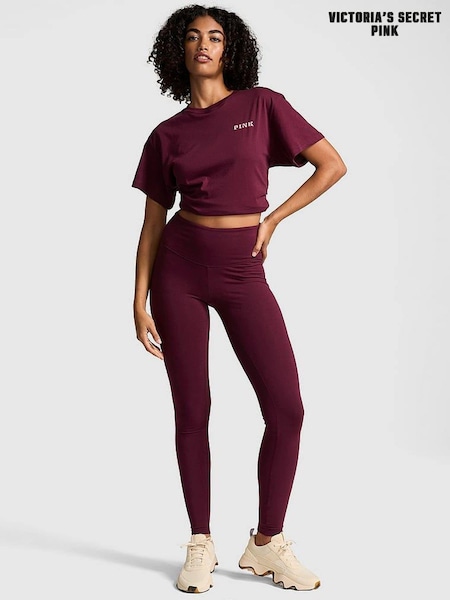 Victoria's Secret PINK Purple Rose Cotton Leggings (E39884) | £29