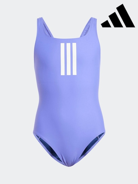 adidas Blue 3 Stripe Swimsuit (E40019) | £23