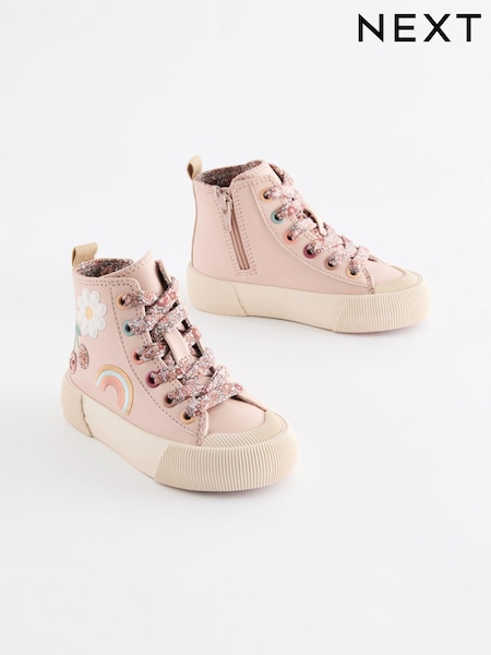 Neutral Character Applique Chunky High Top Trainers (E40058) | £24 - £26