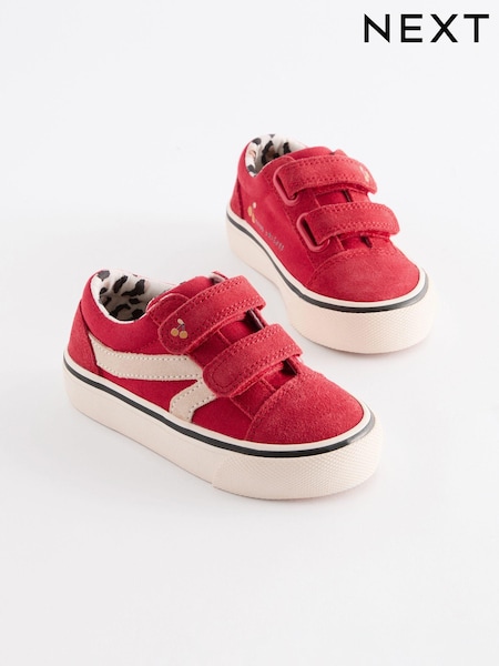 Red Standard Fit (F) Touch Fasten Strap Printed Trainers (E40076) | £18 - £20