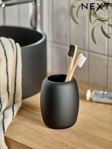 Black Moderna Soft Touch Single Toothbrush Tidy (E40088) | £8