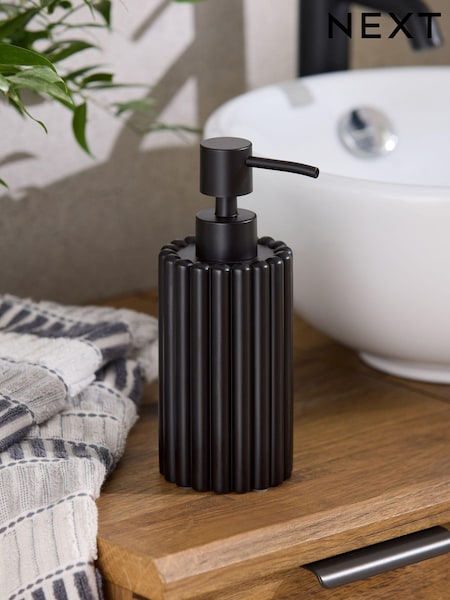 Black Rib Soap Dispenser (E40093) | £12