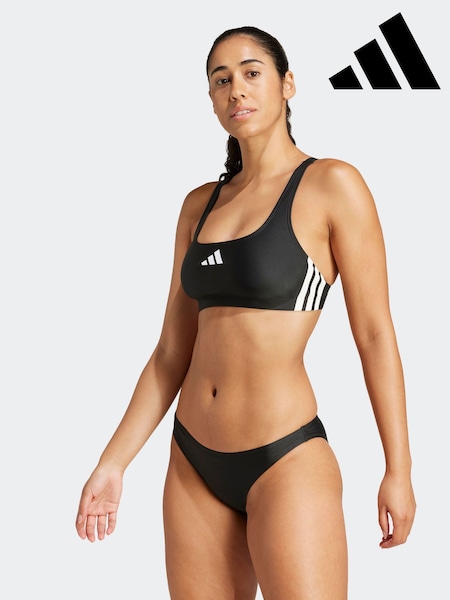 adidas Black 3 Stripe Bold Bikini (E40113) | £38