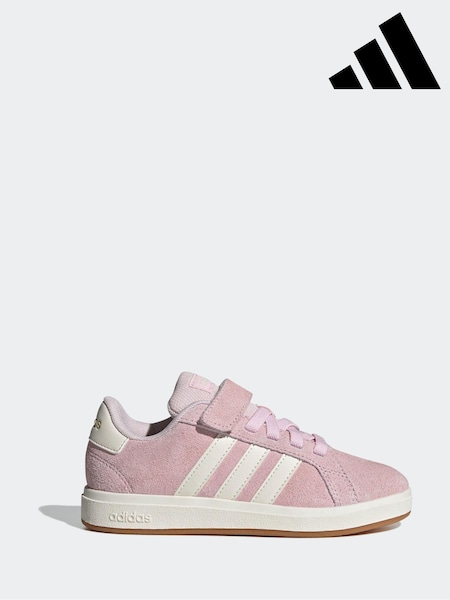 adidas Pink/white Grand Court 00s Trainers (E40312) | £33