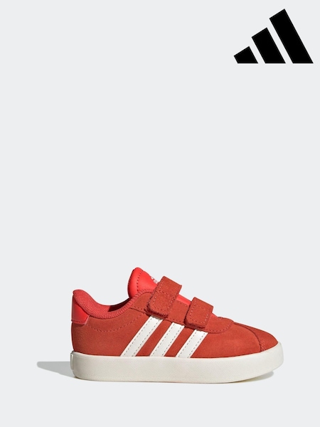 adidas Red VL Court 3.0 Hook and Loop Trainers (E40355) | £30