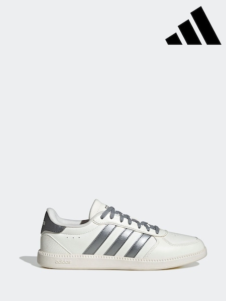 adidas White Chrome Breaknet Sleek Trainers (E40384) | £45