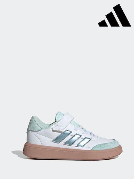 adidas White Court Block Trainers (E40472) | £30