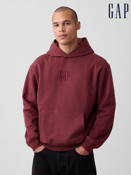 Burgundy Red - Regular Gap Vintage Soft Oversized Mini-logo Hoodie