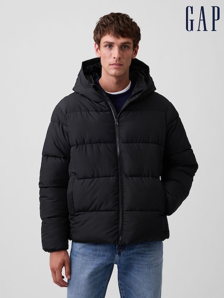 Black - Regular Gap Relaxed Puffer Jacket