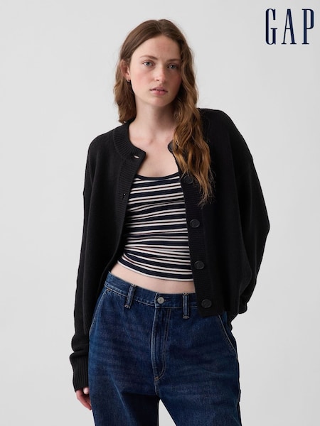 Black - Gap Cashsoft Oversized Chunky Cardigan