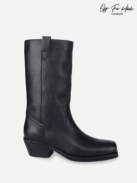 Black - Off The Hook Ritchie Suede Leather Western Mid Calf Boots