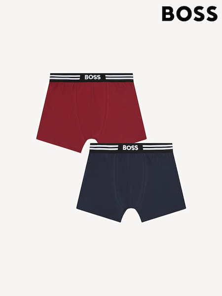 BOSS Dark Blue Logo Boxers 2 Pack (E41098) | £39