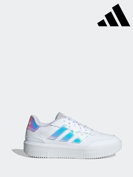 adidas White Courtblock Bold Shoes (E41265) | £55
