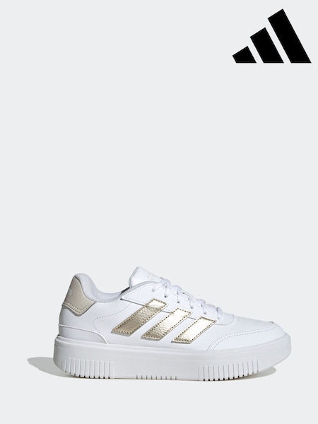 adidas White Courtblock Bold Shoes (E41271) | £55