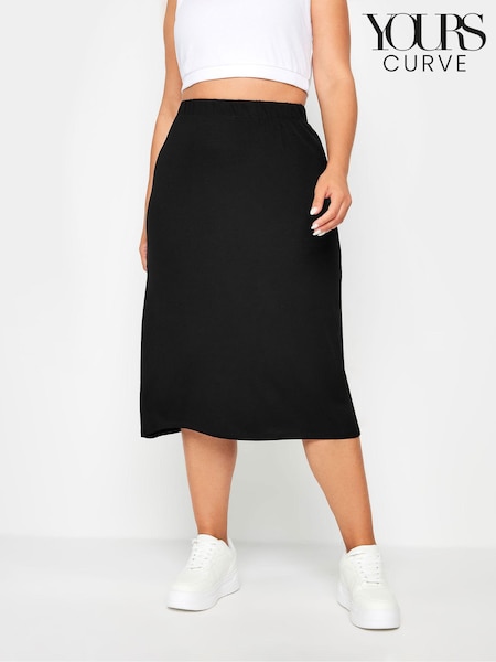 Yours Curve Black Midaxi Tube Skirt (E41345) | £24