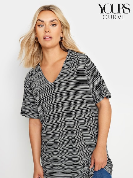 Yours Curve Black Abstract Print Swing Top (E41473) | £24