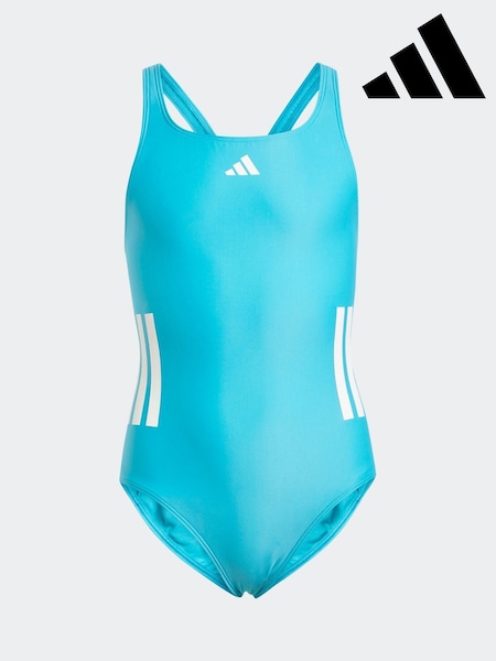 adidas Green 3 Stripe C Back Swimsuit (E41519) | £25