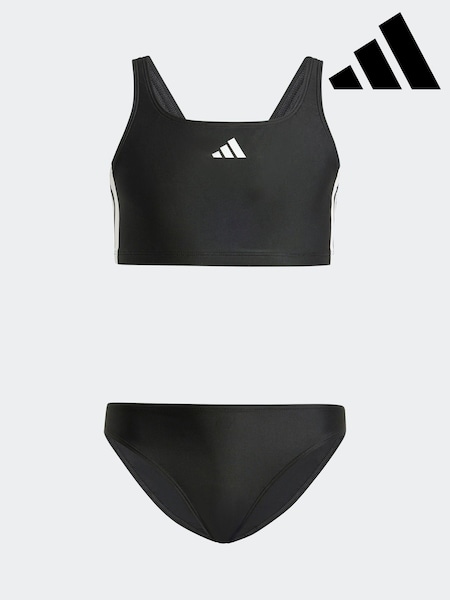 adidas Black 3 Stripe V Back Bikini Briefs (E41524) | £25