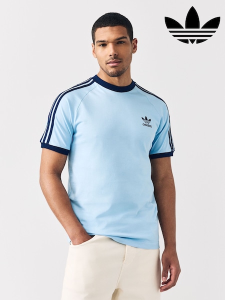 adidas Originals Blue Adicolor Classics 3-Stripes 100% Cotton T-Shirt (E41570) | £28