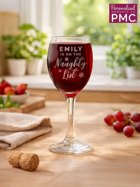 Personalised I'm On The Naughty List Wine Glass By Pmc