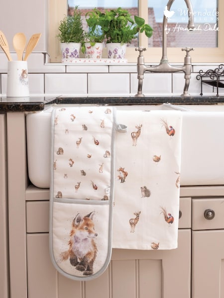 Wrendale Cream Double Oven Glove & Tea Towel Set (E41612) | £32