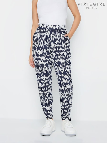 PixieGirl Petite Blue Abstract Harem Trousers (E41644) | £29