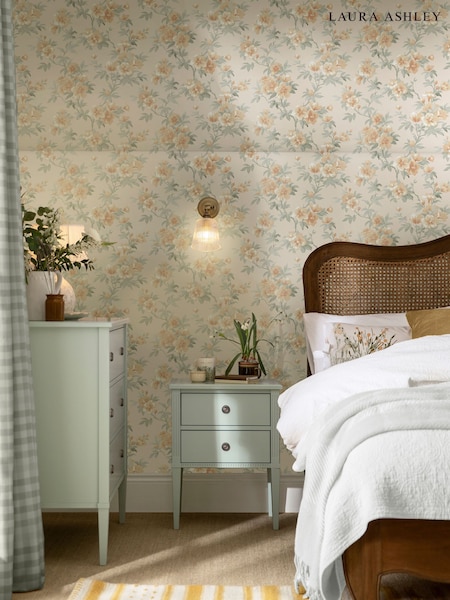 Laura Ashley Apricot Rosamund A4 Wallpaper Sample (E41685) | £1