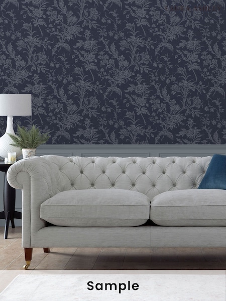Laura Ashley Midnight Seaspray Lloyd A4 Wallpaper Sample (E41694) | £1