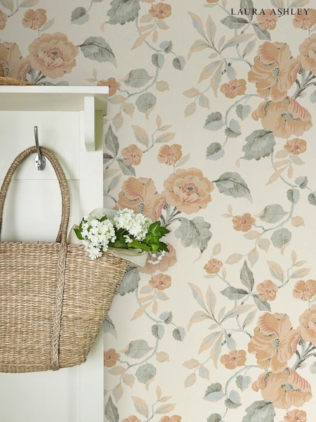 Laura Ashley Apricot Alyworth Trail A4 Wallpaper Sample (E41701) | £1