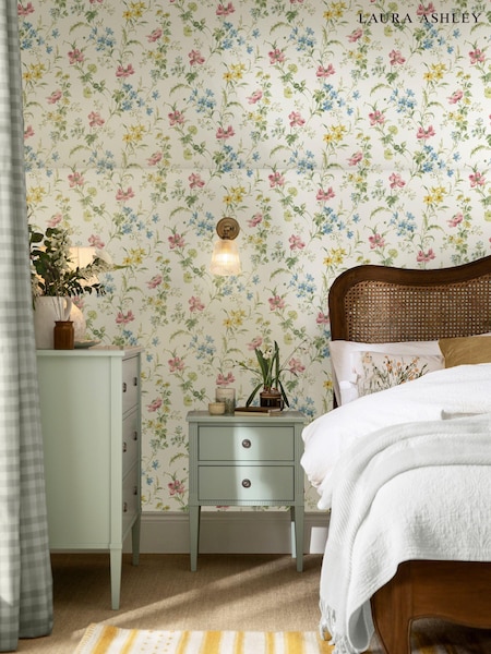 Laura Ashley Multi Poppy Meadow A4 Wallpaper Sample (E41704) | £1